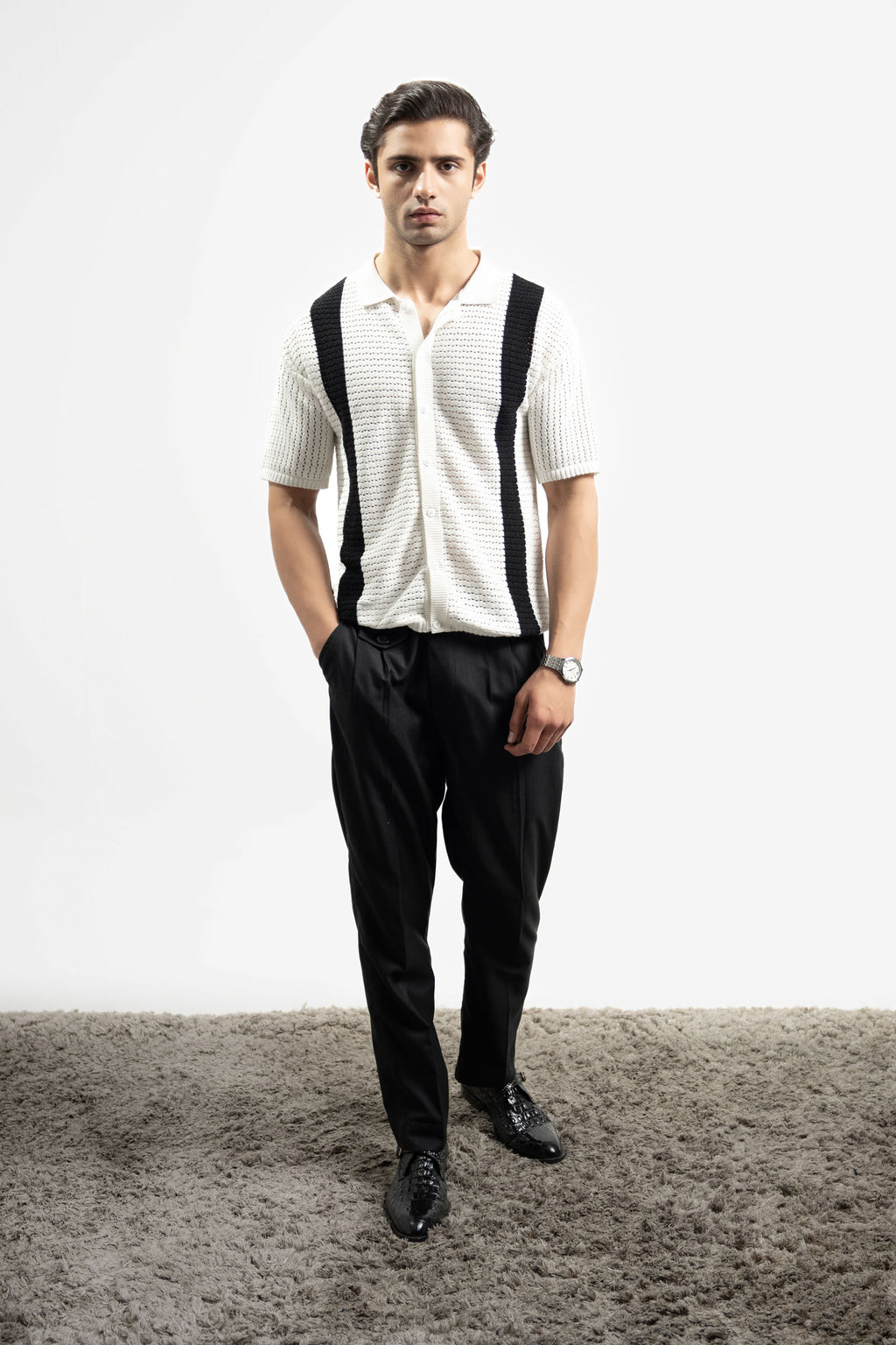 Crochet Knitted Button Down Shirt (KBD-04)