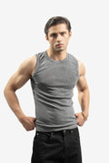 Men's Ribbed Vest - Washed Grey