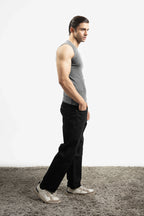 Men's Ribbed Vest - Washed Grey