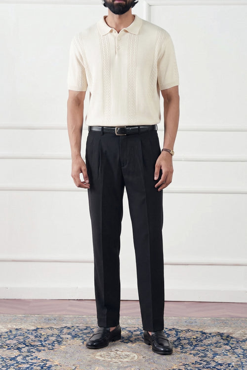 Cable Knit Polo Shirt (MKP-07)