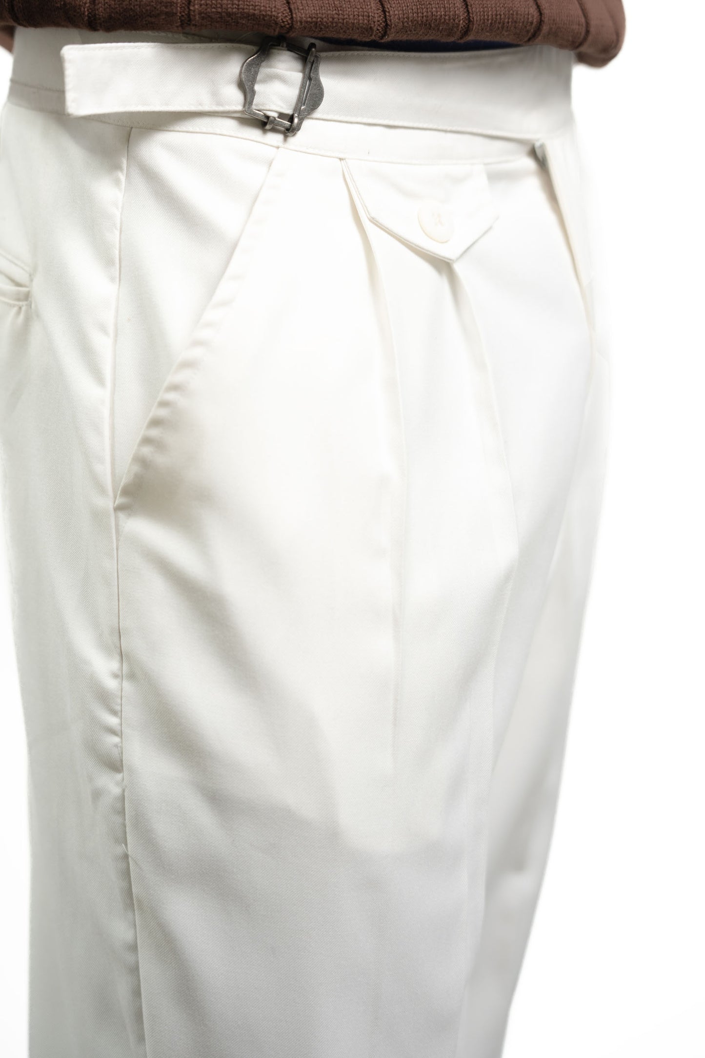 Pleated Gurkha Pant - White