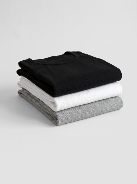 Ribbed Vests - Pack of 3