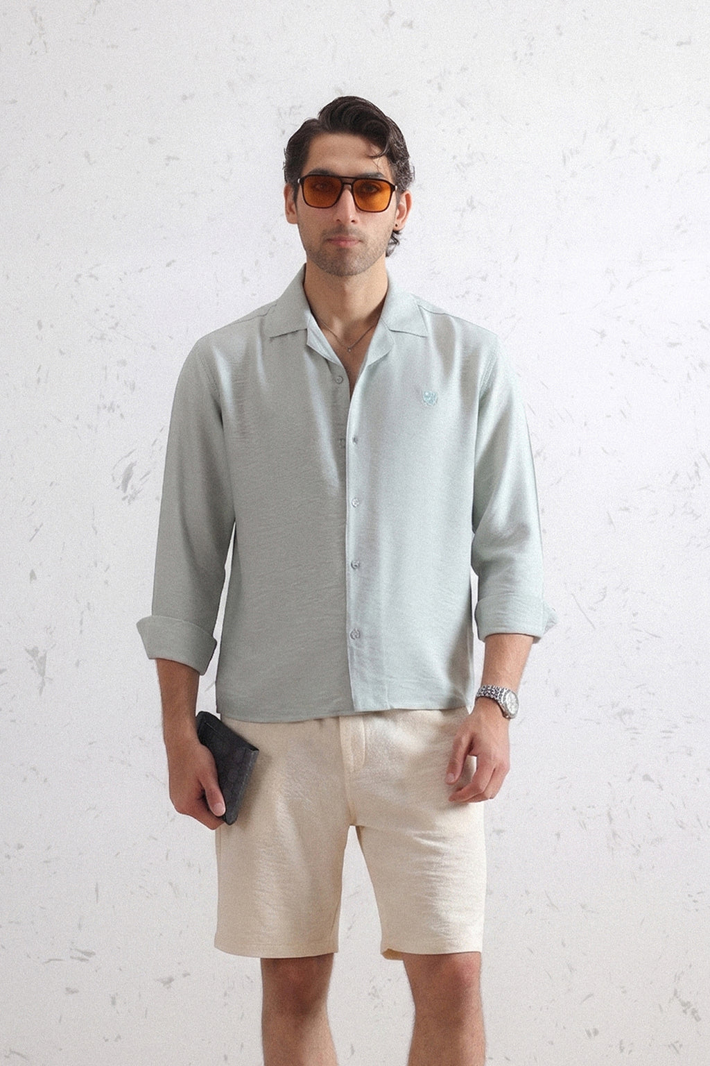 Relaxed Crinkled Cuban Shirt