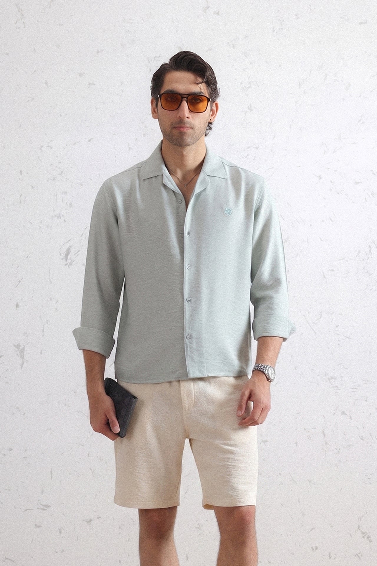 Relaxed Crinkled Cuban Shirt