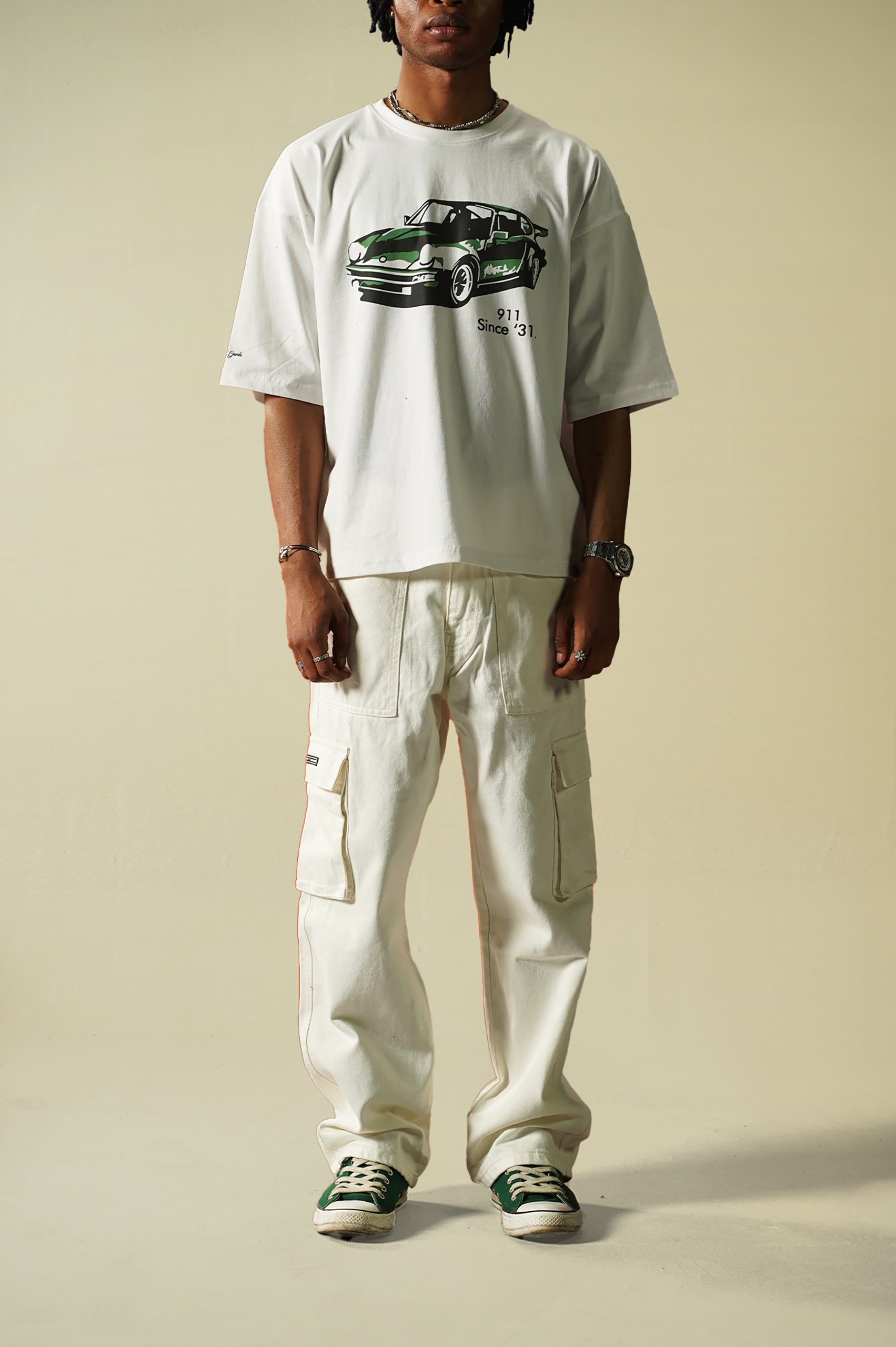 White Denim Cargo - Straight Fit