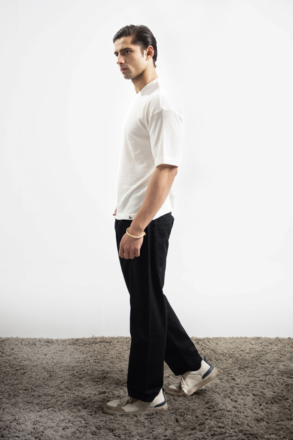 Textured Oversized Tee - White