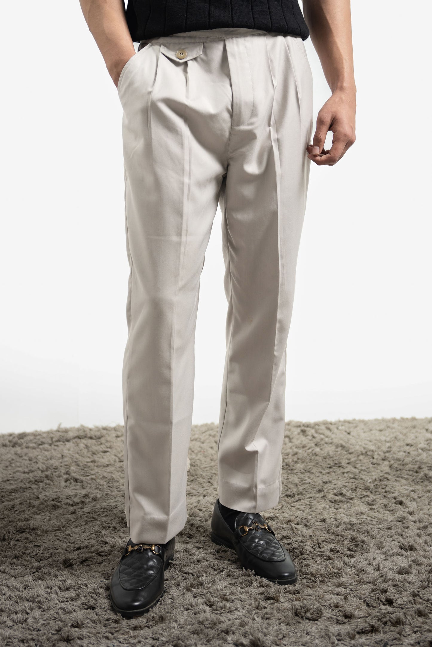 Pleated Gurkha Pant - Grey