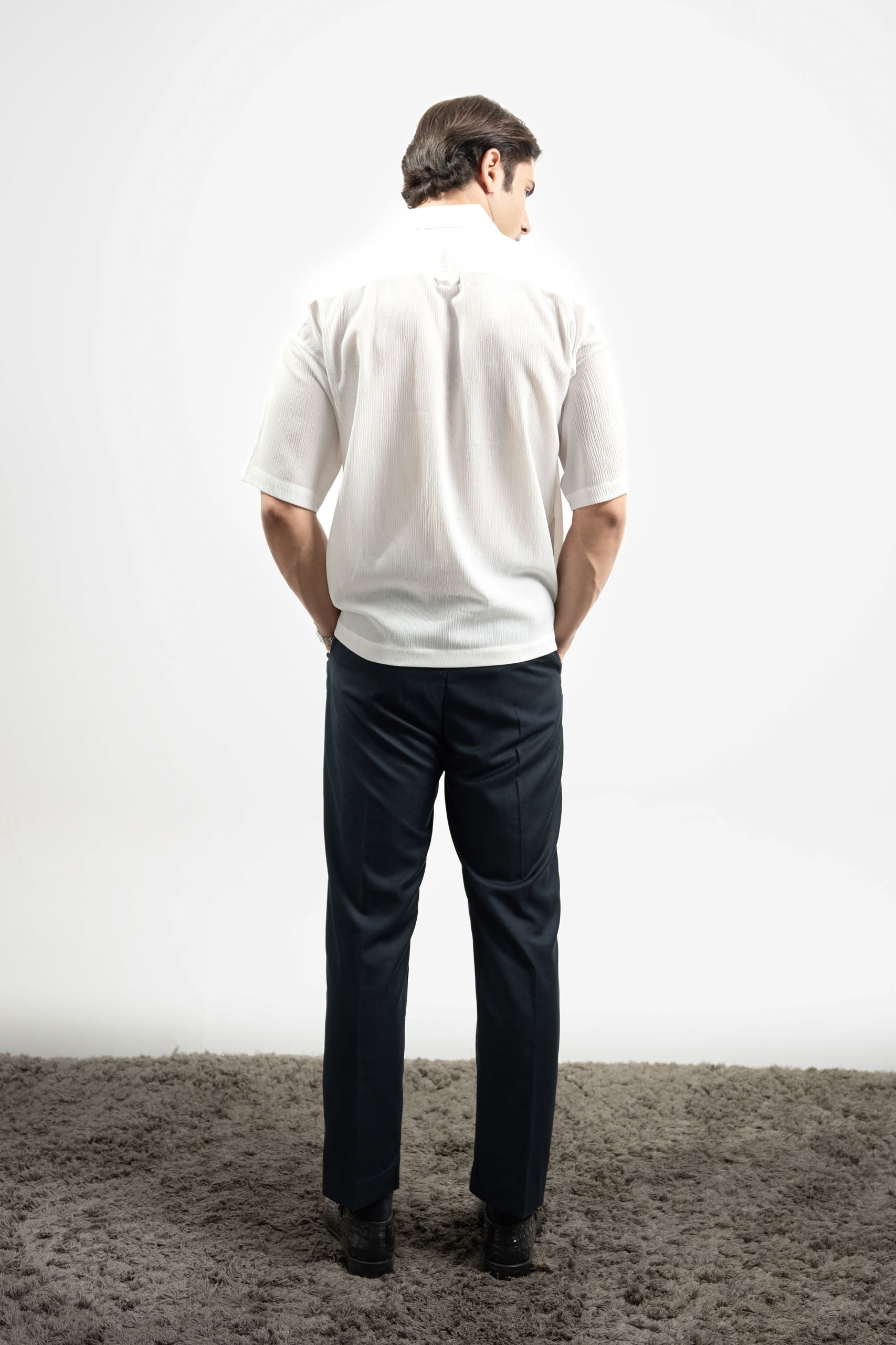Textured Button Down Shirt - Half Sleeve (MCS-06)