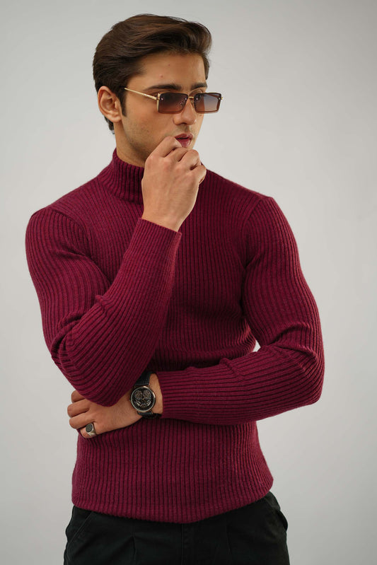 Redwine Mock Neck Sweater